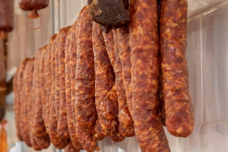 Agram Meats & Culinary Boutique selection of hanging dried meats