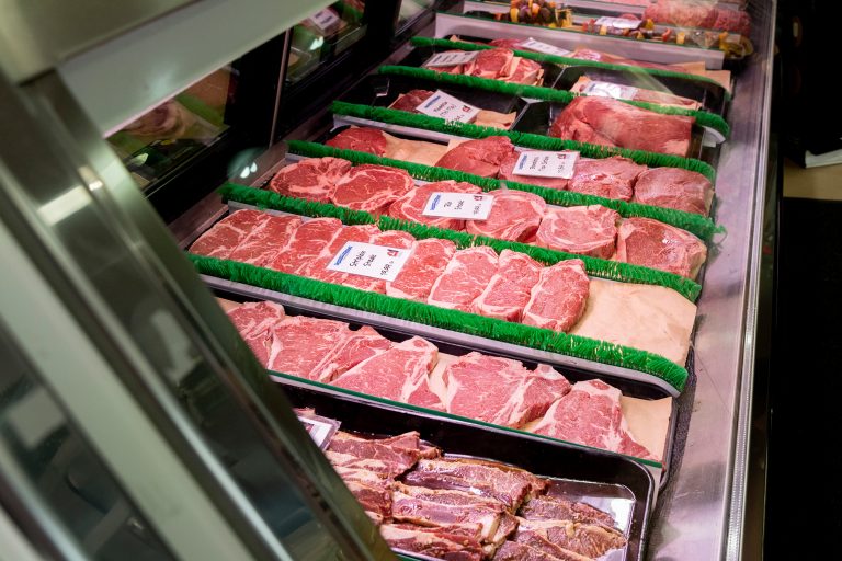 Agram Meats display of fresh meat available for purchase